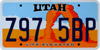 UT license plate Z975BP