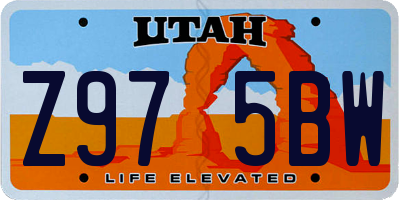 UT license plate Z975BW