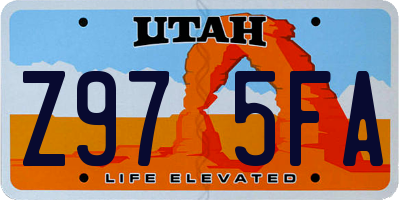UT license plate Z975FA