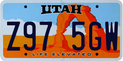 UT license plate Z975GW