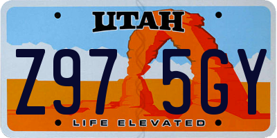 UT license plate Z975GY