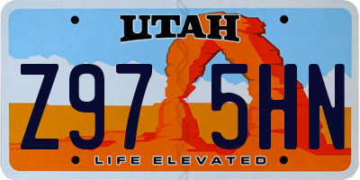 UT license plate Z975HN