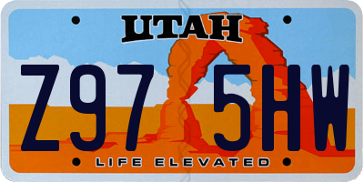 UT license plate Z975HW