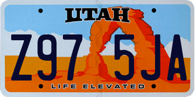 UT license plate Z975JA