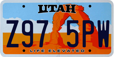 UT license plate Z975PW