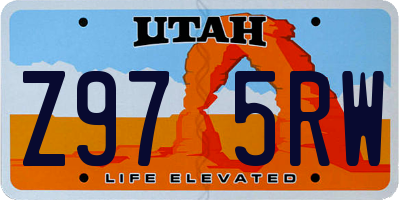 UT license plate Z975RW