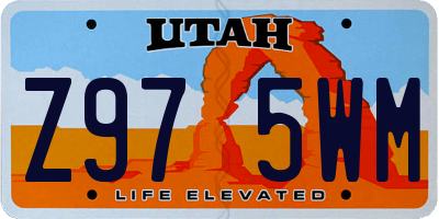 UT license plate Z975WM