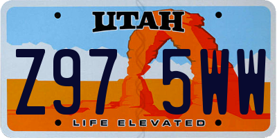 UT license plate Z975WW