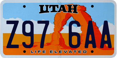 UT license plate Z976AA