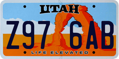 UT license plate Z976AB