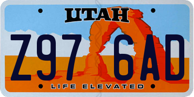 UT license plate Z976AD