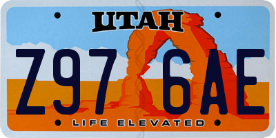 UT license plate Z976AE