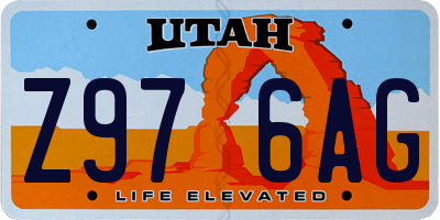 UT license plate Z976AG