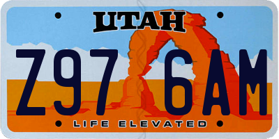 UT license plate Z976AM