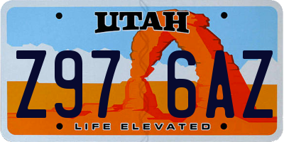 UT license plate Z976AZ
