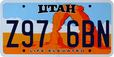UT license plate Z976BN