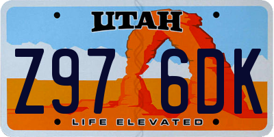 UT license plate Z976DK