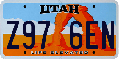 UT license plate Z976EN