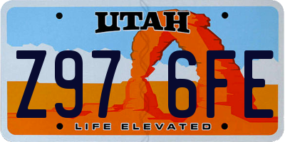 UT license plate Z976FE