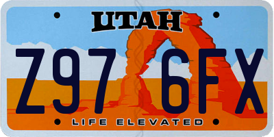 UT license plate Z976FX