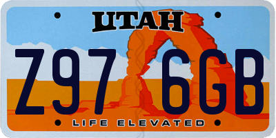 UT license plate Z976GB