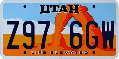UT license plate Z976GW