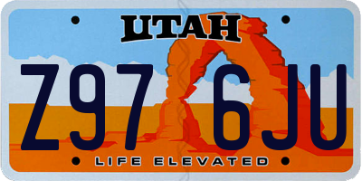 UT license plate Z976JU