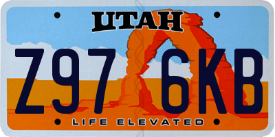 UT license plate Z976KB