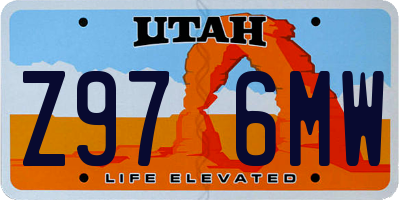 UT license plate Z976MW