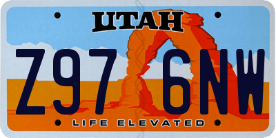 UT license plate Z976NW