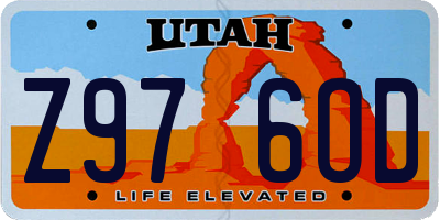 UT license plate Z976OD