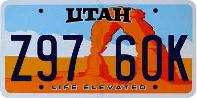 UT license plate Z976OK