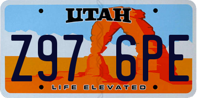 UT license plate Z976PE
