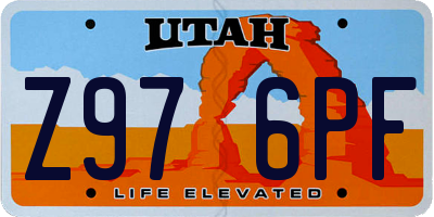 UT license plate Z976PF