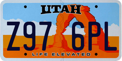 UT license plate Z976PL