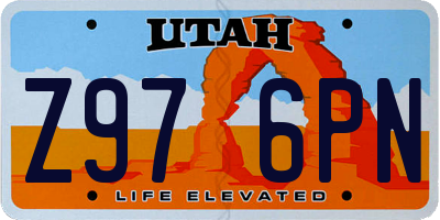 UT license plate Z976PN