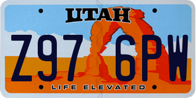 UT license plate Z976PW