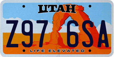 UT license plate Z976SA