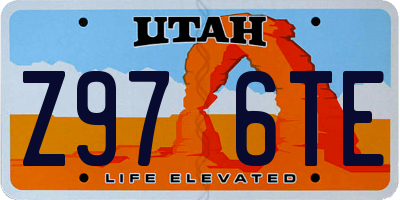 UT license plate Z976TE