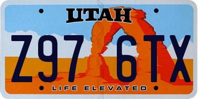 UT license plate Z976TX