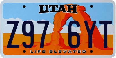 UT license plate Z976YT