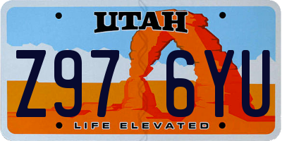 UT license plate Z976YU