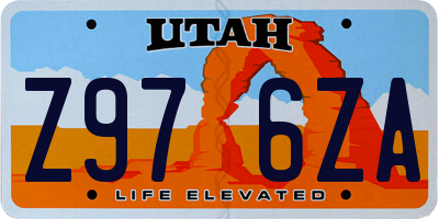 UT license plate Z976ZA