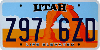 UT license plate Z976ZD