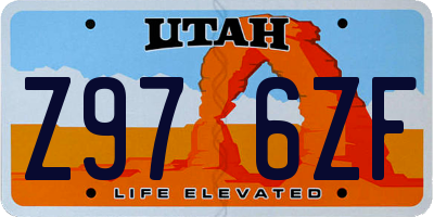 UT license plate Z976ZF
