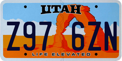 UT license plate Z976ZN