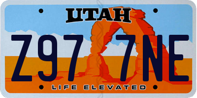 UT license plate Z977NE