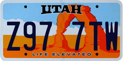 UT license plate Z977TW
