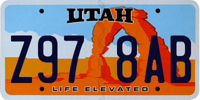UT license plate Z978AB