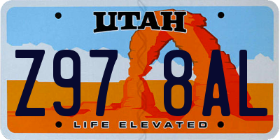 UT license plate Z978AL